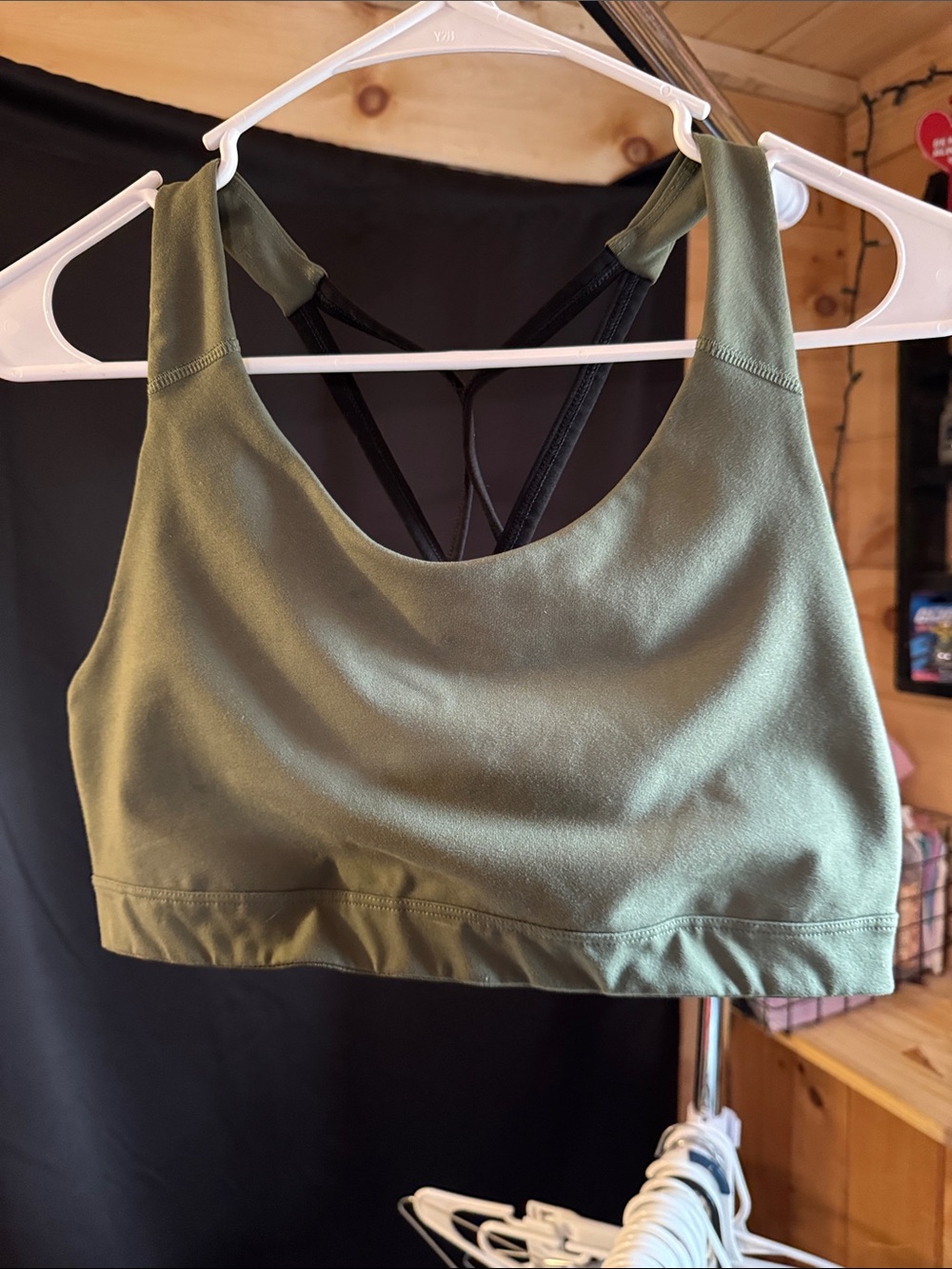 Old Navy Olive Green Strappy Sports Bralette